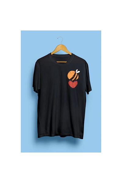 Pink Sky Μπλουζάκι με στάμπα Unisex - Heart Carrying, Bee Pocket Theme