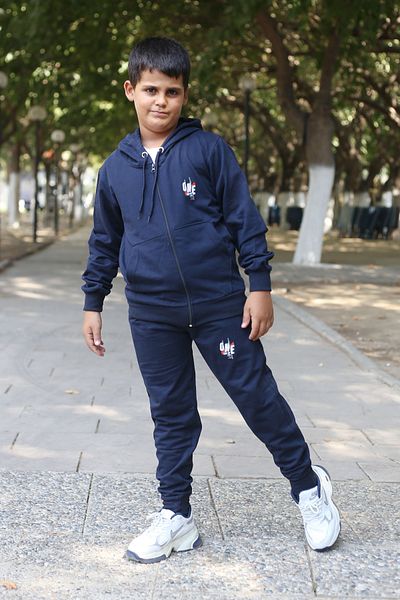 han elegant Set de trening sport cu glugă pentru copii - imprimat și cu fermoar