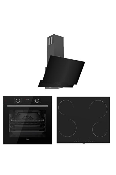 Ferre Fryart Ms Serisi Siyah Cam Ankastre Elektrikli Set D063 - MS261 - XE63CS Fryart