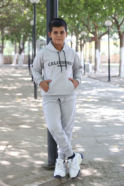 han elegant California Printed Hooded Tracksuit Set