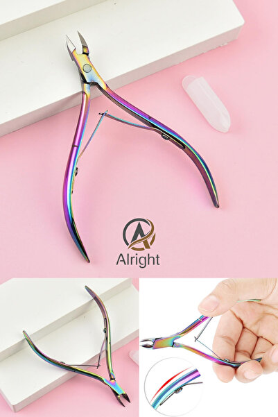 Alright İnce Ağızlı Rainbow Et Tırnak Kesici Pens Manikür ve Pedikür Aleti Tı...