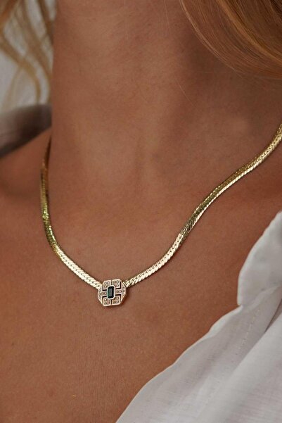 Nilvera Kuyumculuk 14 Ayar Altın Zümrüt Yılan Göz Kolye, Balık Sırtı Gerdanlı...