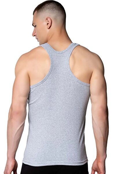 Generic Brand Men's Ribbed Tank Top Gray