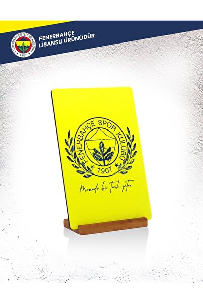 Fenerbahçe Lisanslı Mazinde Bir Tarih Yatar Sarı Ahşap Pano 23x28 cm