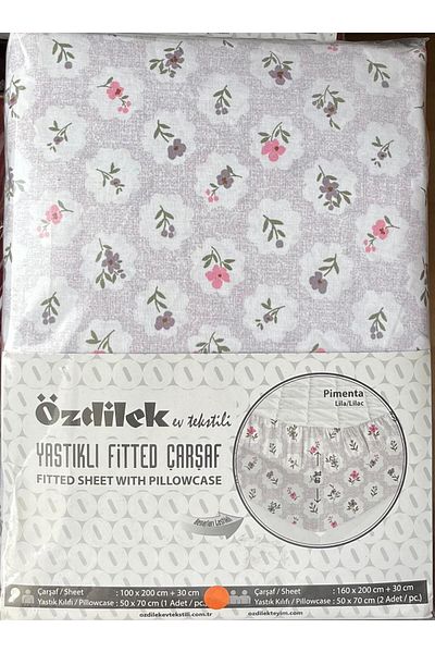 Özdilek Lilac Pimenta Ranforce Sheet Set - 100% Cotton, Padded, Elastic 160 X 200