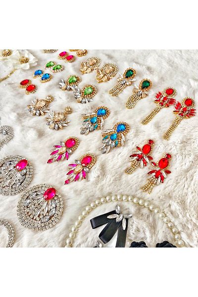 pegu baby collection Zircon JewelleD DiamonD - DiamonD BriDal, WeDDing, Engagement, Kina, EveNing Dress, Prom Earrings