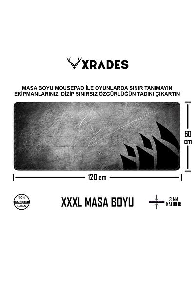 Xrades لوحة ماوس ألعاب كروس لايت مقاس 120 × 60 سم XXL