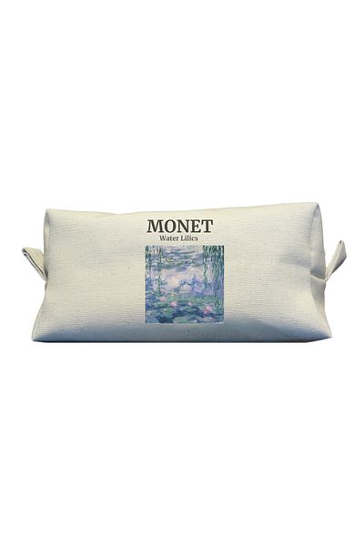 Saiza Monet Printed Canvas Makeup Bag