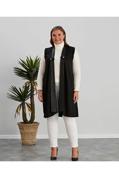 Te&Te Plus Size Crystal FaBric Vest