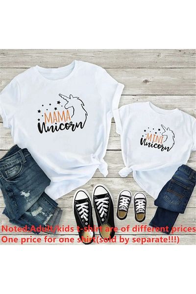 Pink Sky Family Clothing - Heart Printed Cute Mother and Daughter T-shirt