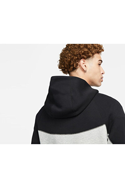 Nike Gray Men's Hoodie Jacket - M Nk Tch Flc Fz Wr Fb7921-064