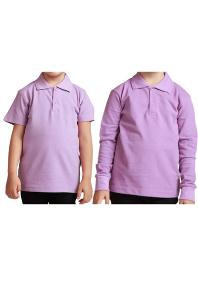 NOBLE STORE Παιδικό μακρυμάνικο και κοντομάνικο σχολικό μπλουζάκι με γιακά πό...