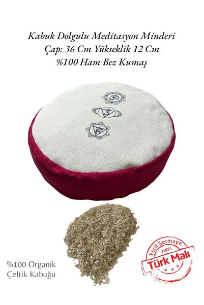 REMEGE Organska zafu meditaciona podloga punjena školjkama Min Koža - 100% pr...