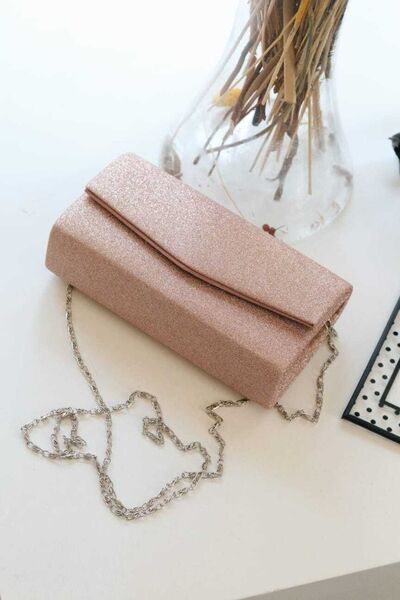 Moom Bag Női rózsaszín csillogó mini dobozos válltáska