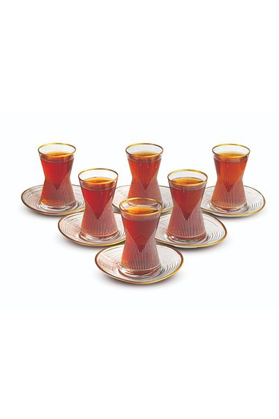 LAV 6-Person Deep Tea Set with Engraving Pattern