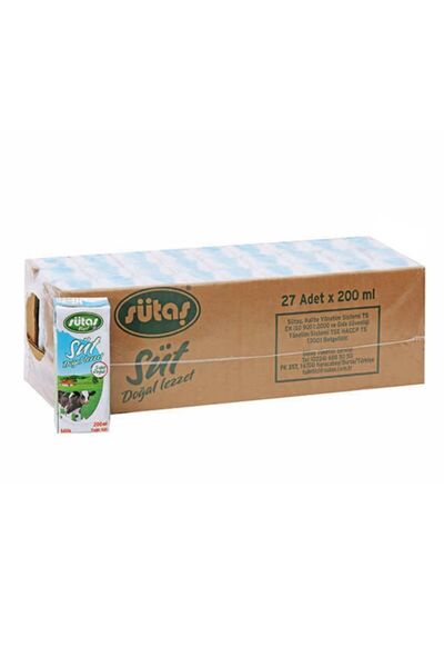 Sütaş Yarım yağlı Uht Süt 200 ml ( 27 adet )