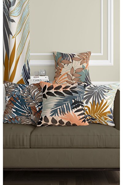 ALAMODECOR Bohemian Style Mixed Colorful Leaves Double Sided Digital Printed ...