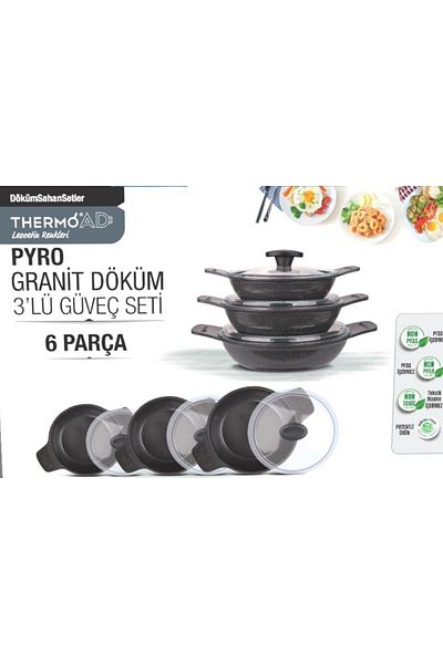 ThermoAD Casserole 3-Piece Sahan Set with Lid