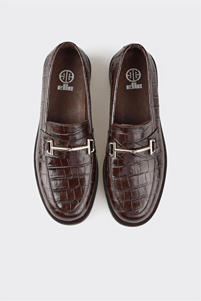 Elle Shoes Kahve Deri Kadın Günlük Ayakkabı