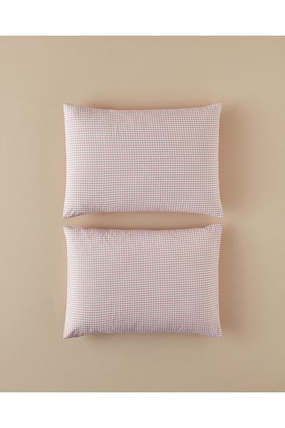English Home Pink Retro Flower Cotton 2-Piece Pillow Case - 50X70 cm