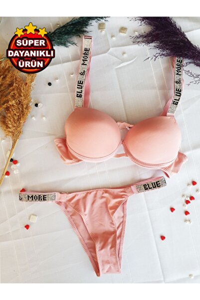 KEMSON Σετ σουτιέν με στήριγμα Underwire Double Push Up Stone Σέξι εσώρουχα με προίκα