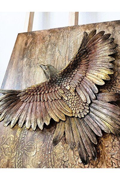 morlalem m 37cm 3 Boyutlu Kartal Kuş Tabak Silikon Kalıp K-1332, Kokulu Taş Sabun Alçı Mum Kalıbı