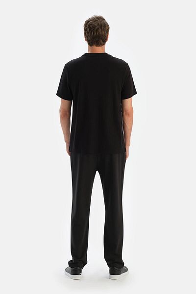 Dagi Ανδρικό μπλουζάκι Silk Finish - Μαύρο, Δις γιακάς