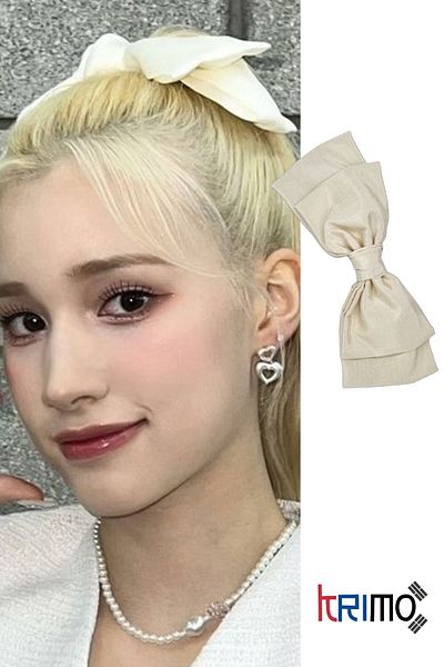 KRIMO Kpop Kep1er Bahiyyih Cream Color Bow Hair Clip
