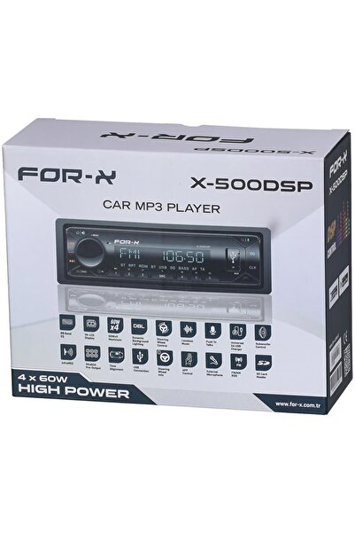 For-X X-500DSP DSP İşlemcili Oto Teyp 2+1 Anfi Çıkışlı USB BT 4*60W Güç Çıkışı