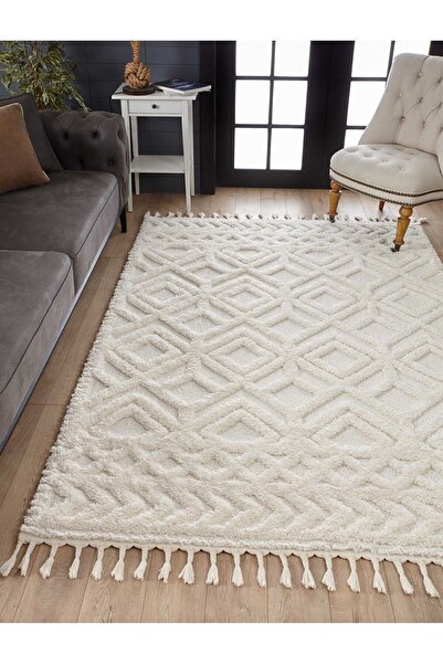 venucci home & living Ariana Bukleli Yumuşak Peluş Post Shaggy Çocuk Odası Oturma Odası Salon Mutfak Halısı