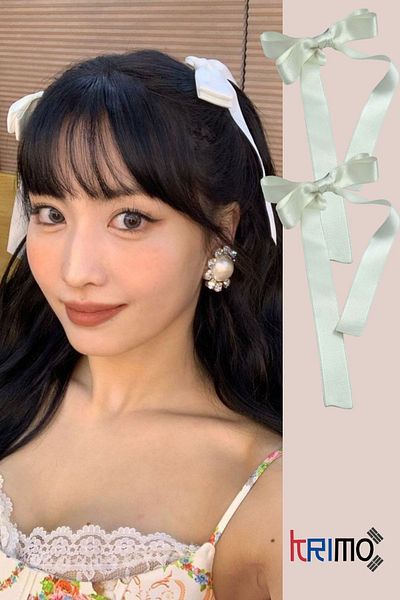 KRIMO Kpop Twice Momo Cream Color Bow Hair Clip