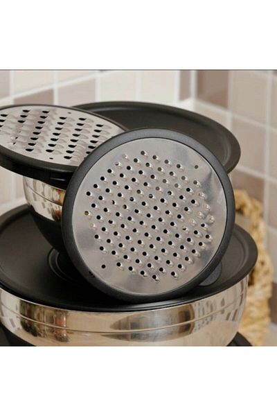 AROW 3-Piece Grater Mixing and Storage Container 9 Pieces