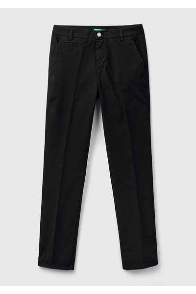 United Colors of Benetton Black Elastane Basic Women's Chino Pants