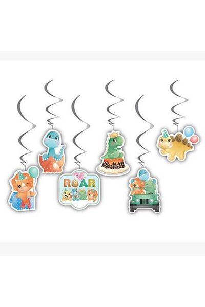 Deniz Party Store Cute Dinosaurs Themed 6-Piece Pendant Lamp Ceiling Ornament