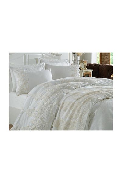 Dantela Guipure Cotton Satin Bridal Set Anna Carina