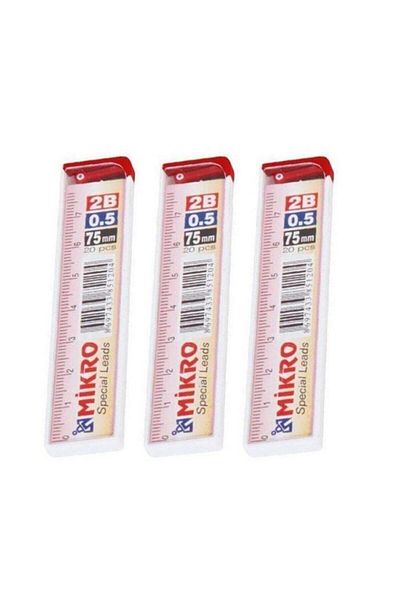 Mikro M-750 قلم رصاص 75 مم مع مسطرة 0.5 مم 3 قطع