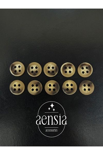 aensia Pack of 10CamelBrownPolyesterShirt Blouse Button - Color Transitioning Stick