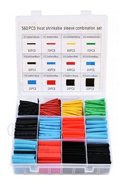 Fashion Base 560 Parça Set Isıyla Daralan Makaron Kablo Koruyucu Kılıf