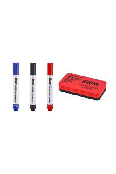 Brons Doldurulabilir Tahta Kalemi 3 Renk Manyetik Tahta Mıknatıslı Silgi 1 Adet Tx