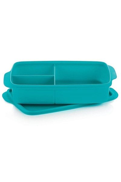 Tupperware صندوق غداء أزرق - مقصورة، صحي، فيروزي Hsgl