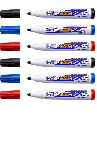 Bic Yuvarlak Uç Beyaz Tahta Kalemi 6'lı Set