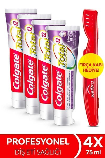 Colgate 75ml X 4Pcs Professional Gingival Health and Paste + Brush Container Gift