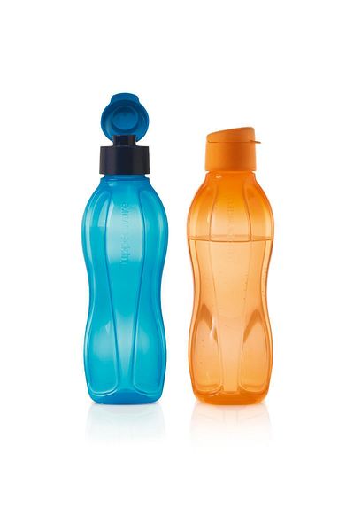 Tupperware Eco Bottle Water Bottle Easy Lid Sea Blue And Papaya 750 Ml Pack of 2