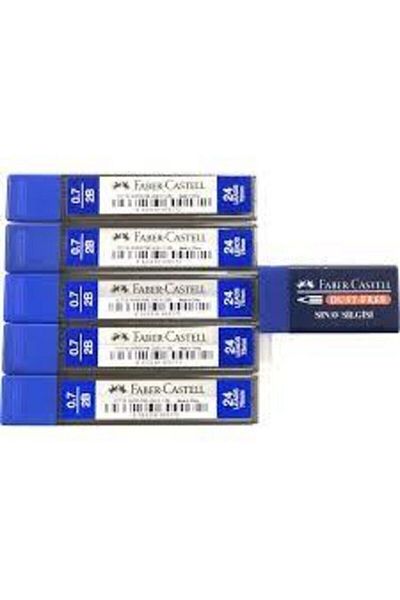 Faber Castell 5 Pieces of 0.7 Pen Tips and 1 Exam Eraser