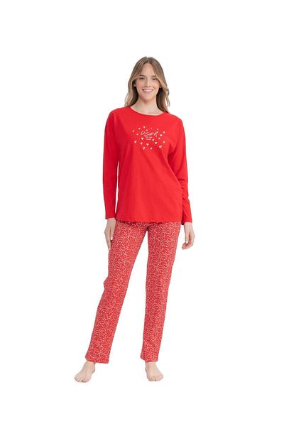 U.S. Polo Assn. BAZA. Polo Assn. Set pijamale roșii pentru damă - Gât rotund