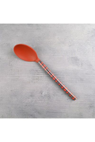 SİHİRLİ AYAKLAR Red Plaid Silicone Spoon