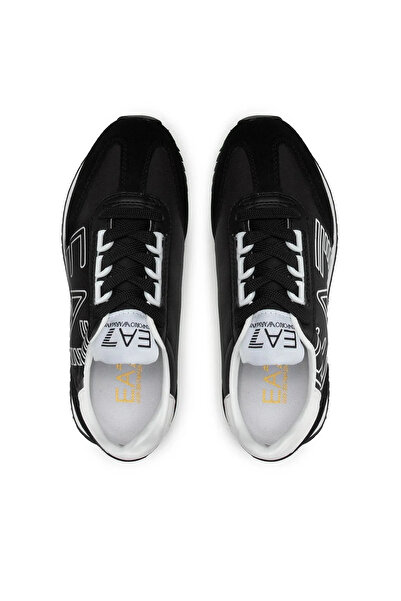 Emporio Armani UNISEX Marka Logolu Rahat Taban Bağıcıklı Siyah Sneaker X8X101 XK257-A120