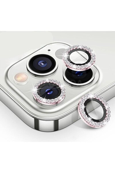 USIDE Iphone 13 & 13 Mini Uyumlu Taşlı Kamera Koruyucu Diamond Seri Taşlı Pem...