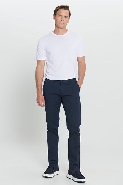 ALTINYILDIZ CLASSICS Ανδρικό παντελόνι Chino από βαμβακερό ελαστικό μπλε Navy Blue