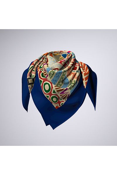 Modabutik Bandană de damă cu model etnic portocaliu - 70x70 DG0491-22